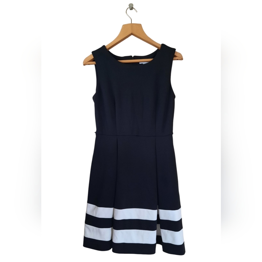 Formal Calvin Black Little Black Dress With White Stripes